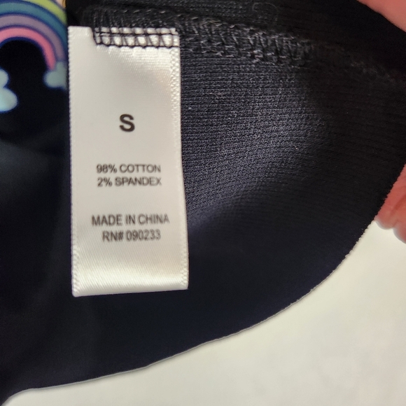 PacSun Black Sleeveless Crop Top with Scoop Neck & Rainbow Graphic  size S - Picture 8 of 11